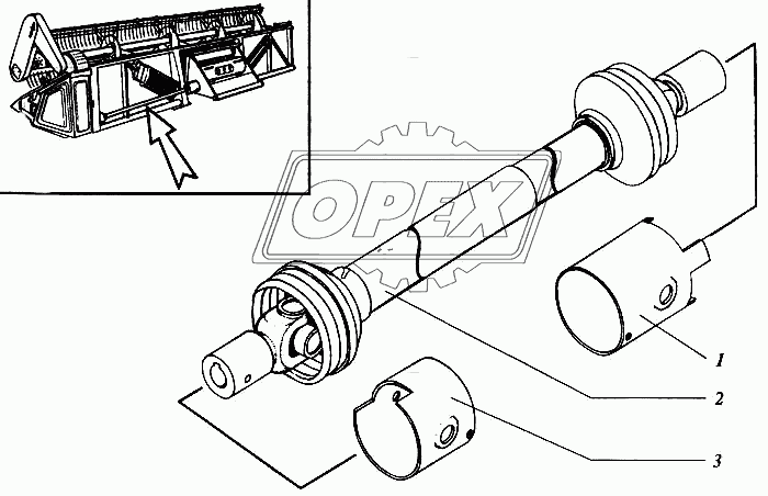 Вал карданный привода жатки