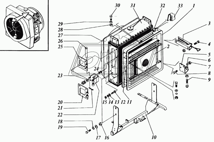 Блок радиаторов (устанавливать с двигателем ЯМЗ-238АК)