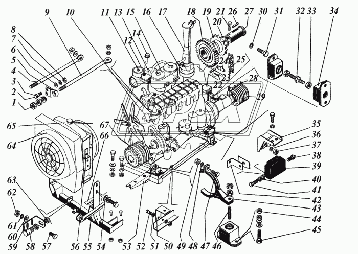 Установка моторно-силовая (устанавливать с двигателем СМД-31А)