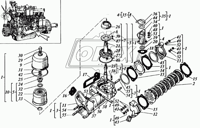 Теплообменник водомасляный с центрифугой