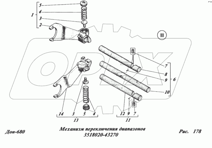 Механизм переключения диапазонов 3518020-43270