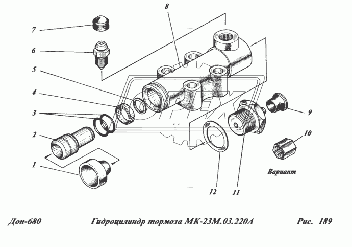 Гидроцилиндр тормоза МК-23М.03.220А