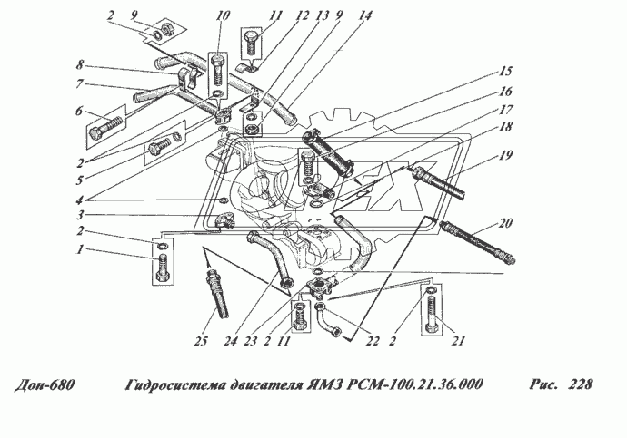 Гидросистема двигателя ЯМЗ РСМ-100.21.36.000