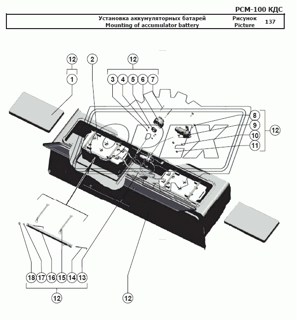 Установка аккумуляторных батарей