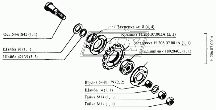 Звездочка натяжная 1