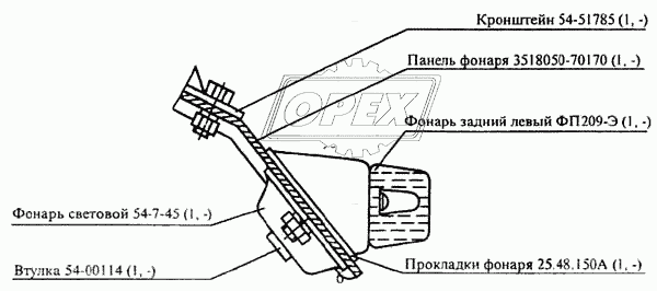 Приборы световые задние левые