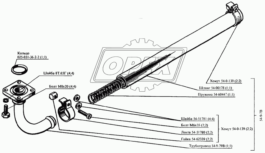 Шланг всасывающий от гидробака к насосу 2