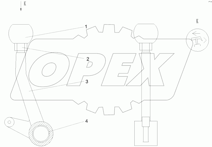  A810201077112 Rear scarifier control rod