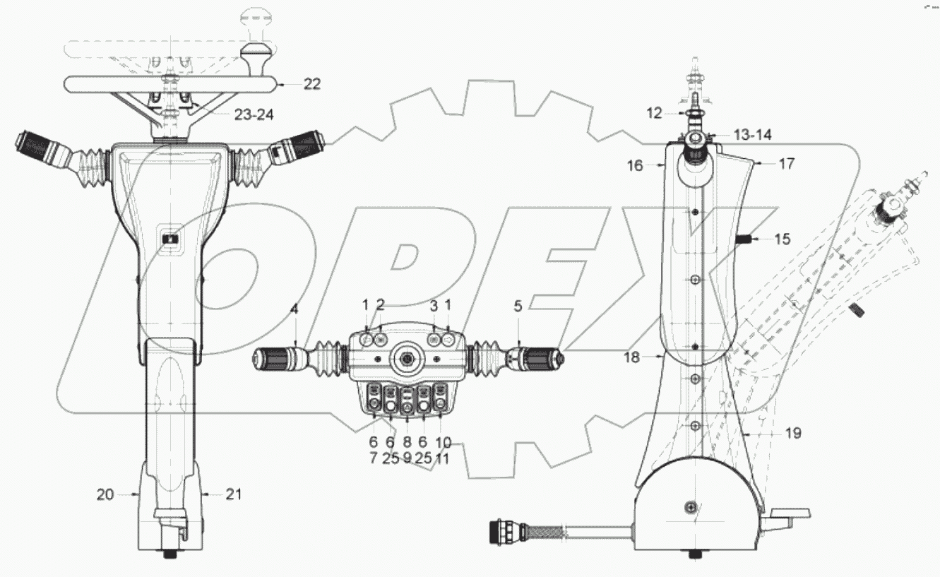  60025888 Steering column, adjustable