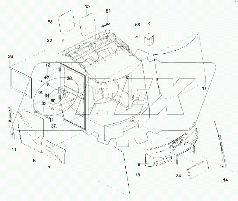  12373629 Subframe, cabin, container loader