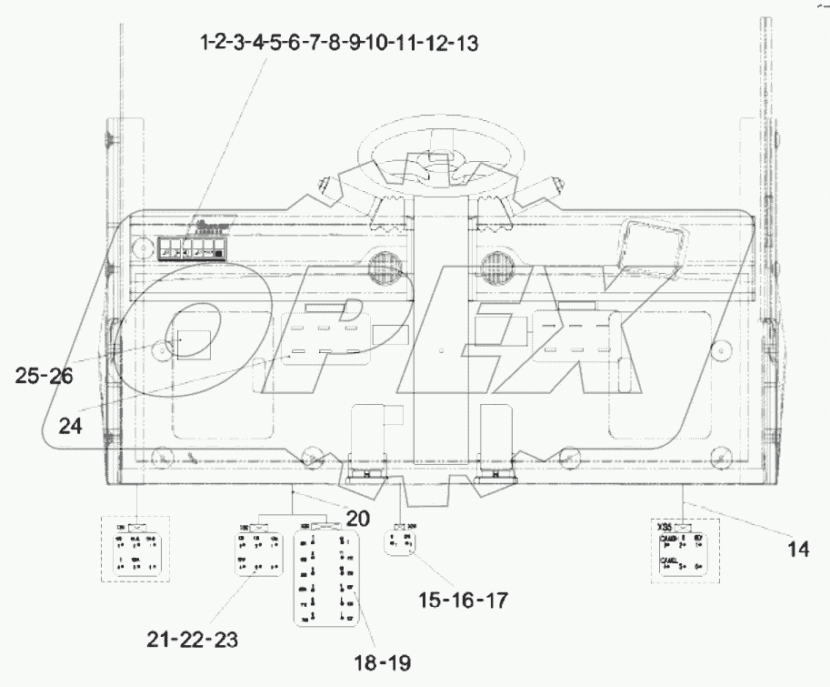  12930993 Schematic, Layout, Front Operation Panel Switch