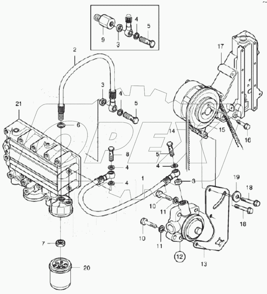  60139134 System, fuel, separate fan bracket