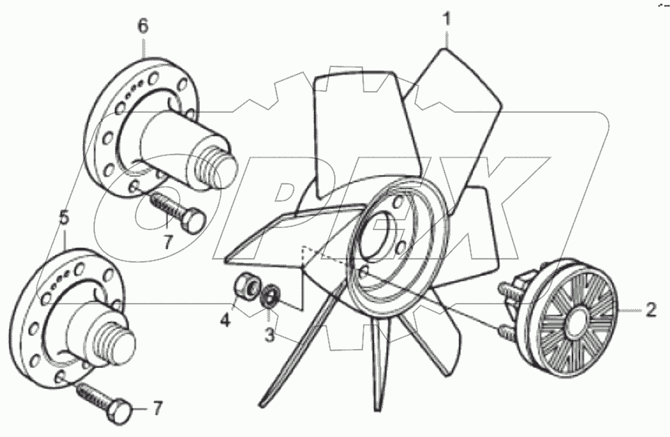  60139208 Connector, clutch flange, fan shaft