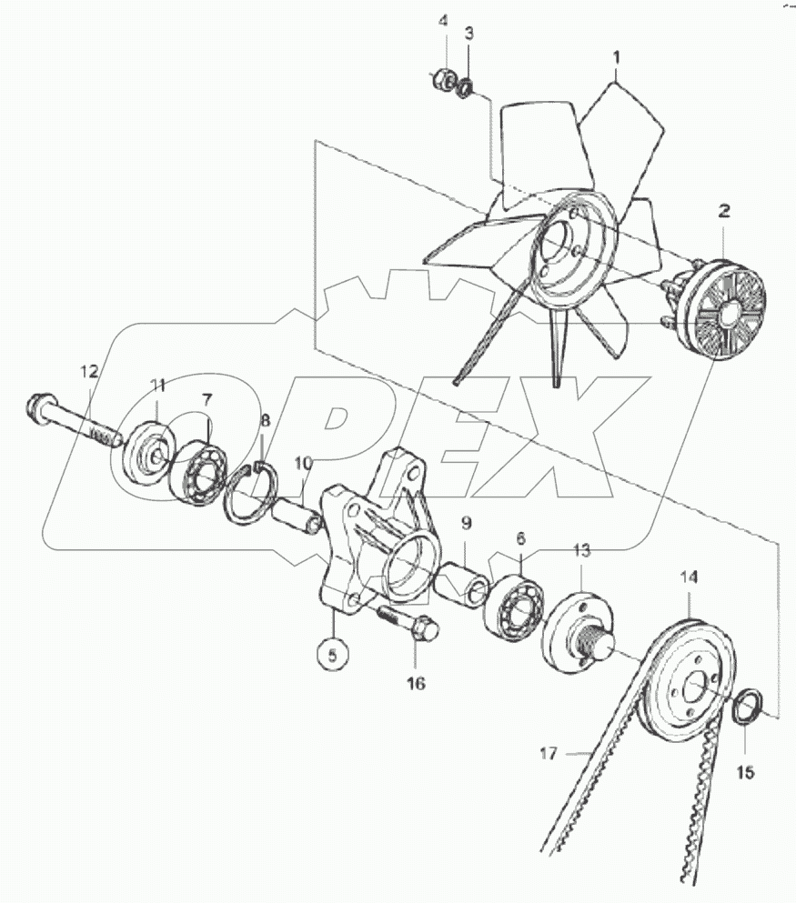  60139206 Flange, clutch, fan bracket