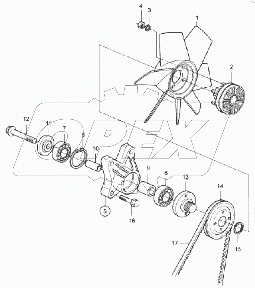  60139207 Flange, clutch, fan bracket