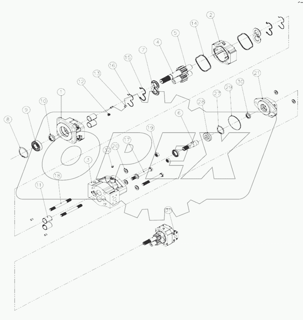  B220401001021 Split flow gear pump