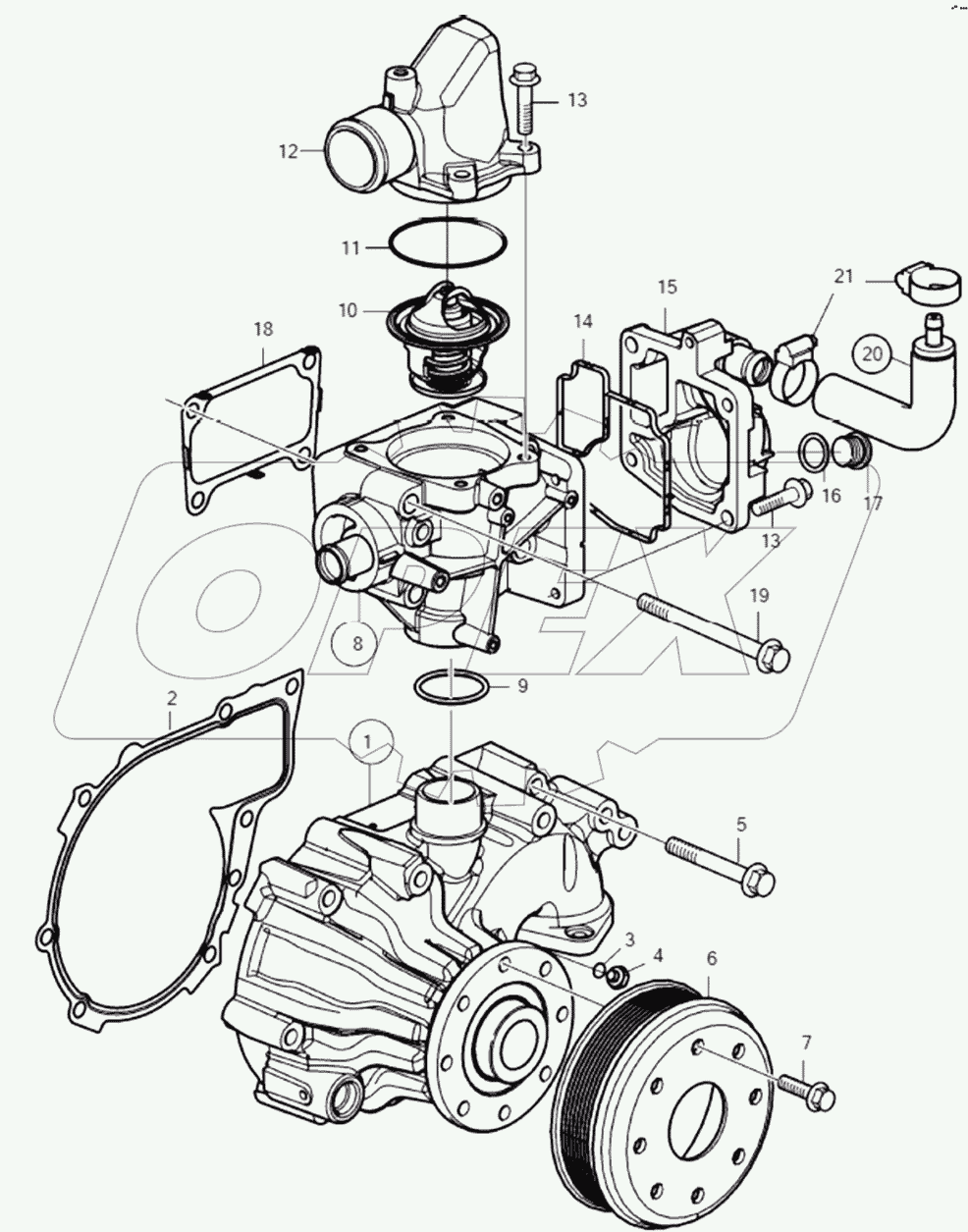  160102080017B022 Water Pump and Thermostat Housing