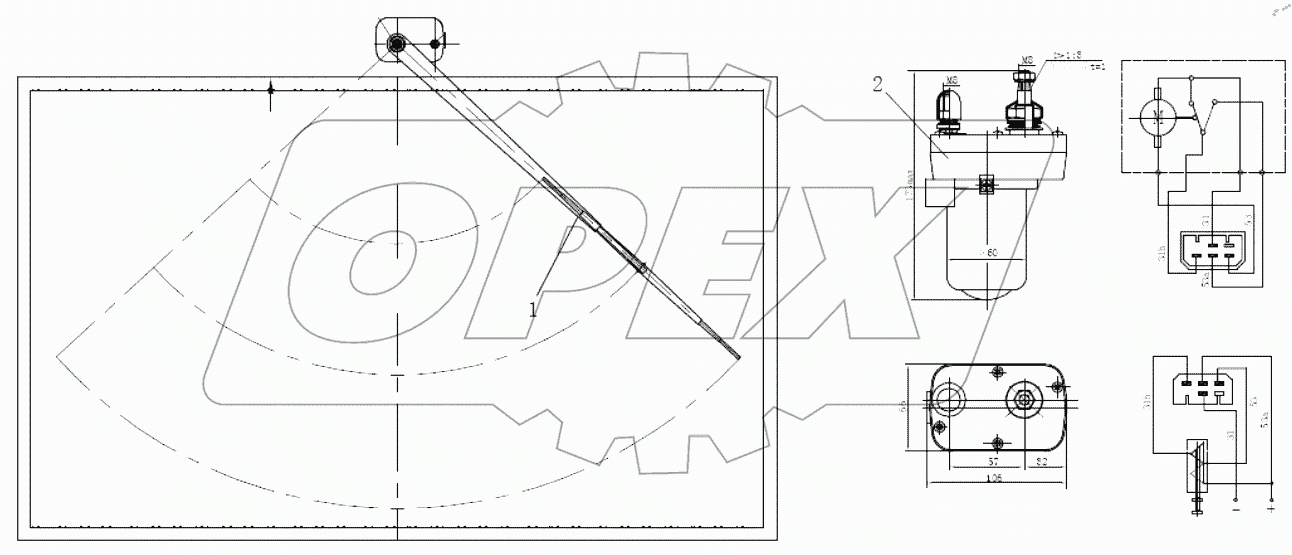  A229900002144 Assemlby, wiper, rear window