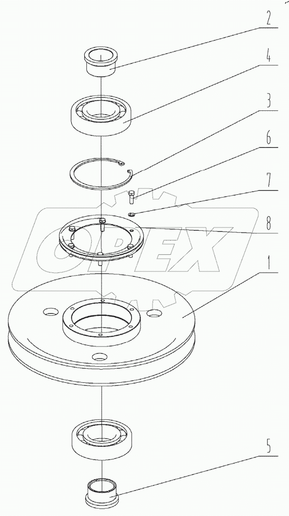  Depth measuring large pulley assembly