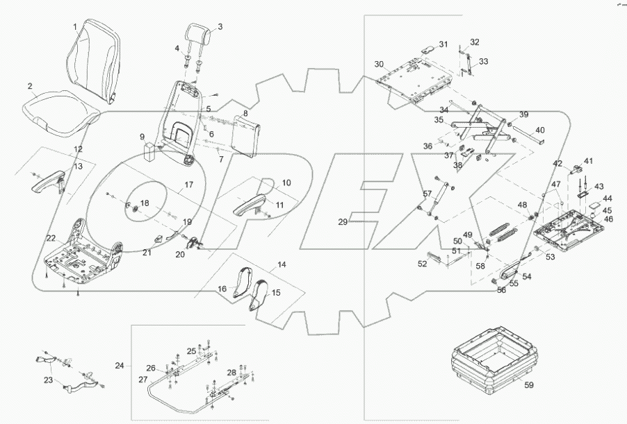  B229900000265 Seat, cab, mechanical suspension