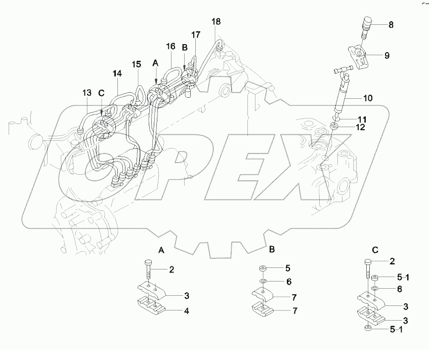  60028486 Fuel injection pipe and injector