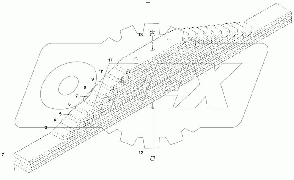  A229900004215 Spring GP, plate, steel, rear