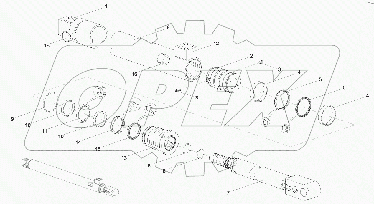  10217326 Oil cylinder, telescopic, outrigger, front