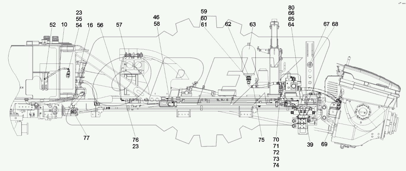  12831484 Hydraulic system, swing cylinder