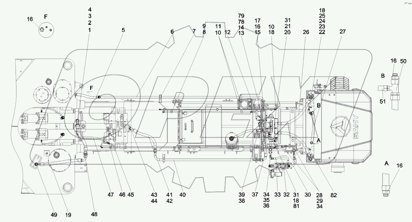  12831484 Hydraulic system, swing cylinder