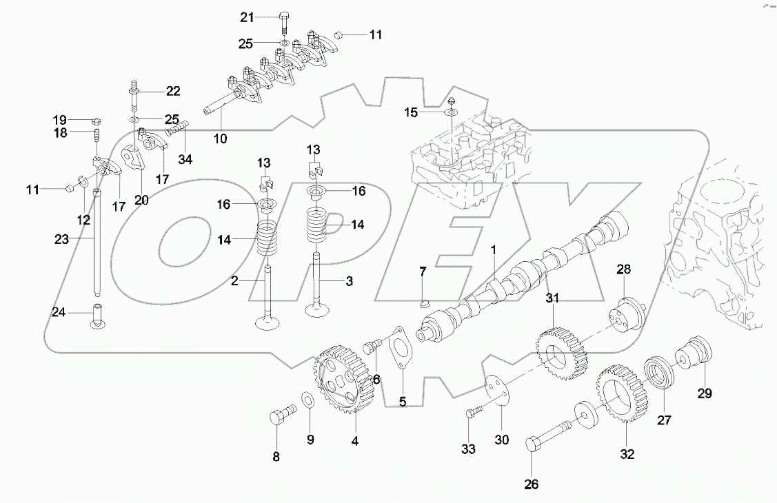  60029670 Camshaft & valve mechanism