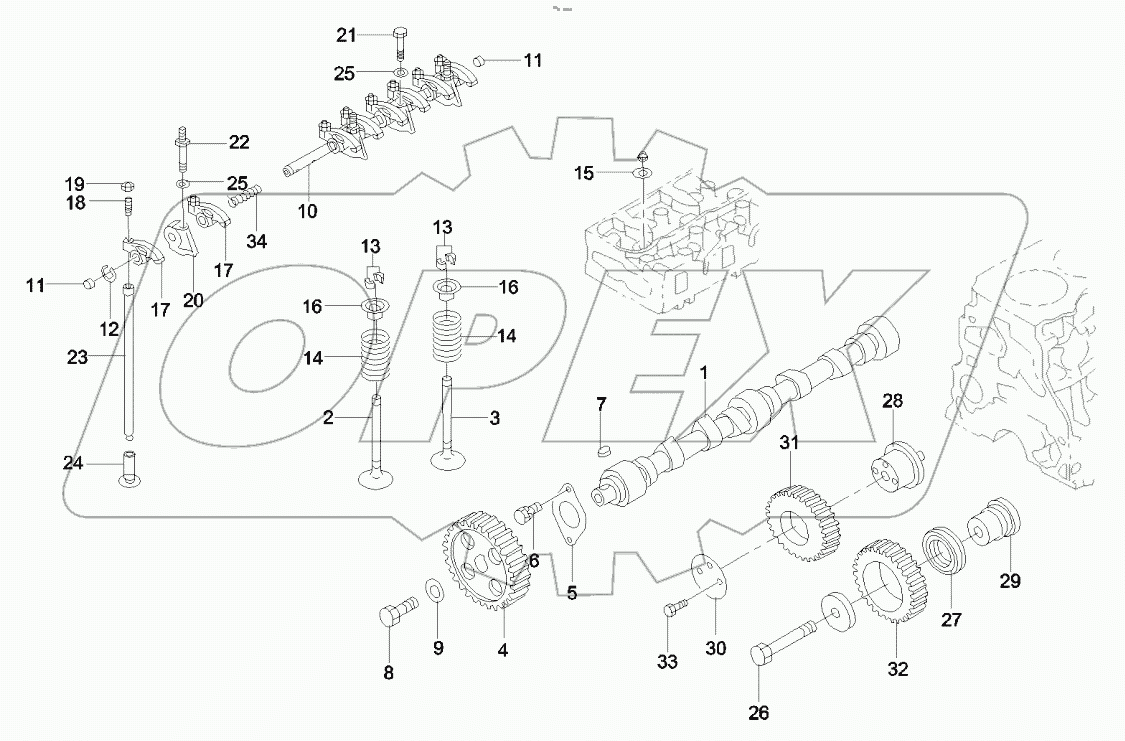  60029670 Camshaft & valve mechanism