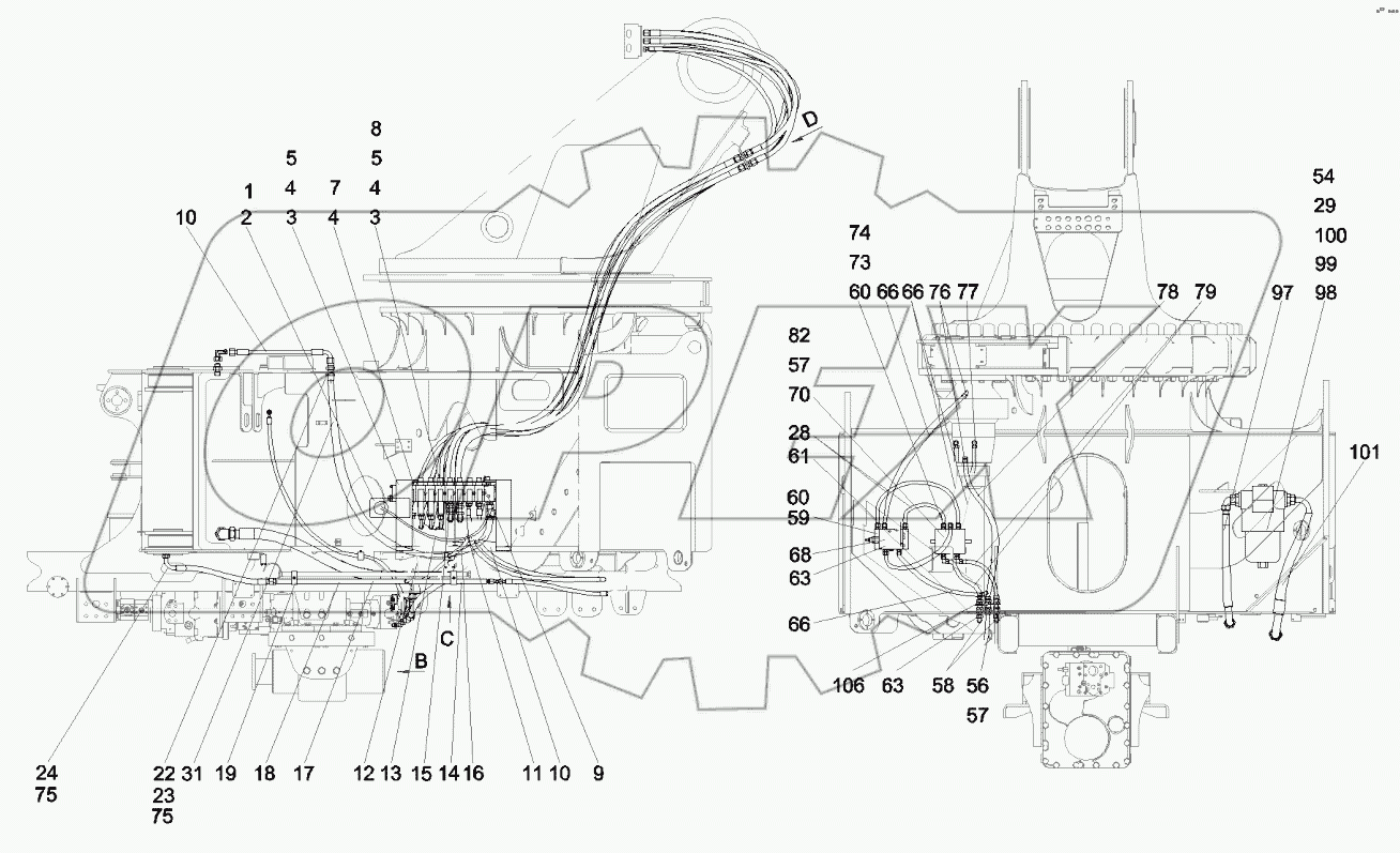  12908606 Hydraulic system, tower, revolving