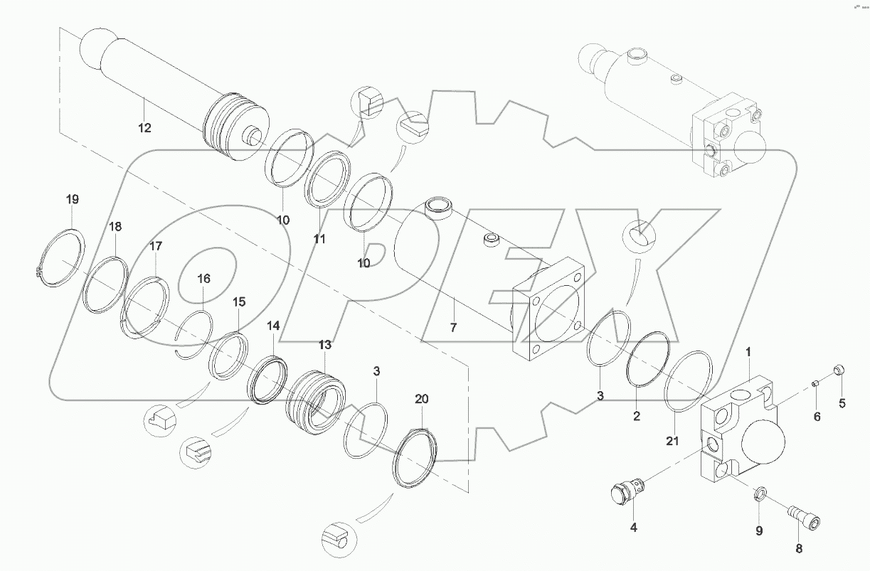  A810301060033 Cylinder, swing valve, right