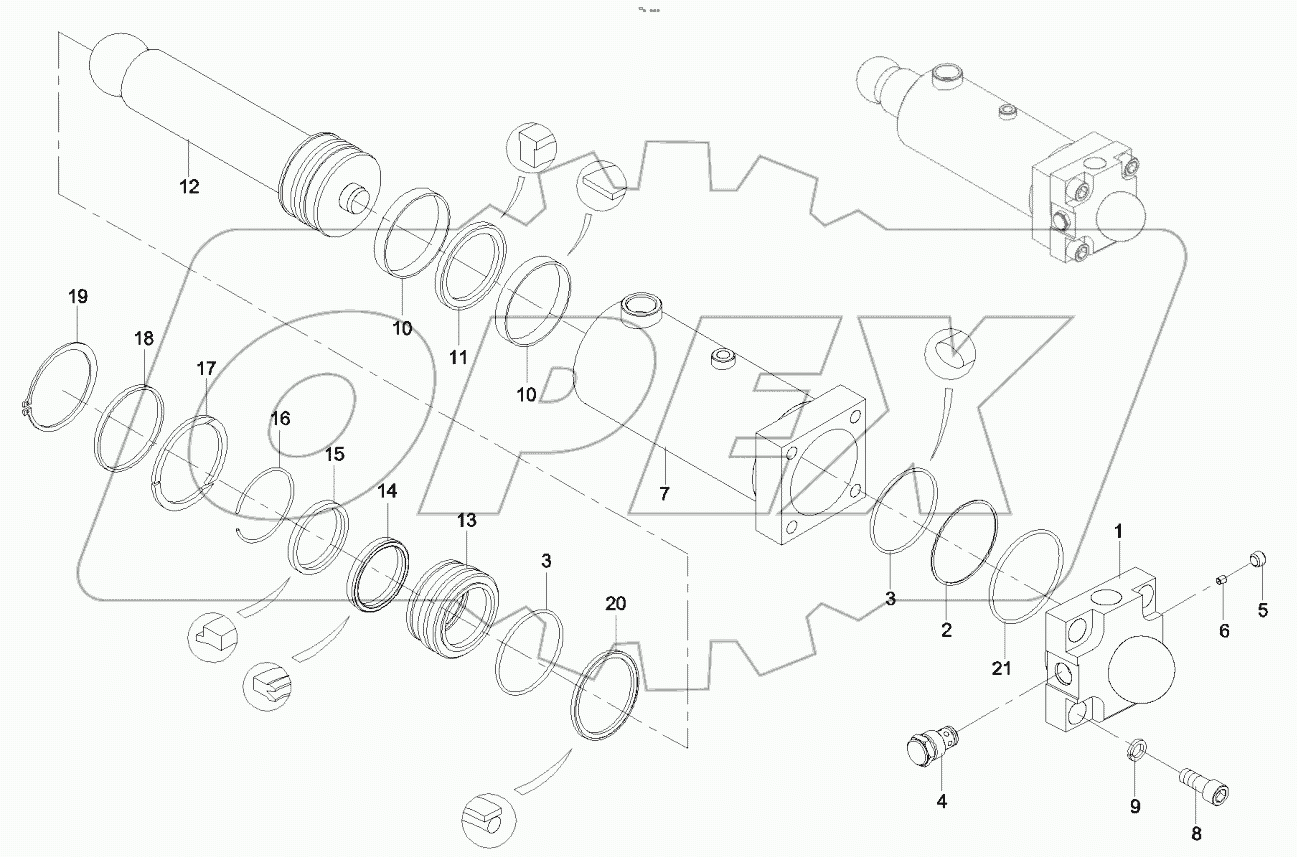  A810301060033 Cylinder, swing valve, right