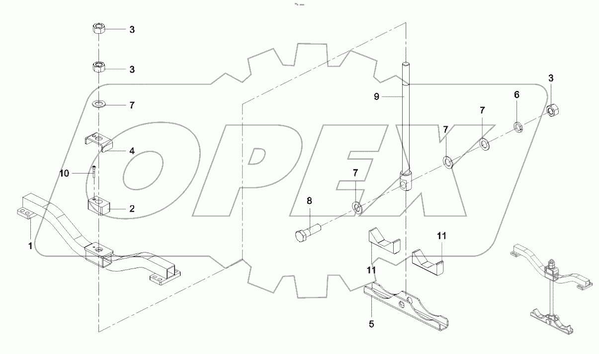  13430359 Support, main oil cylinder