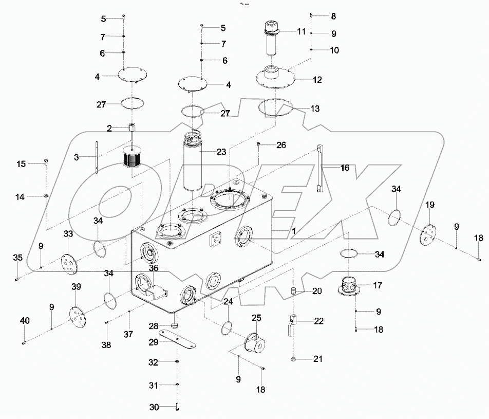  13432022 Mounting, tank, oil
