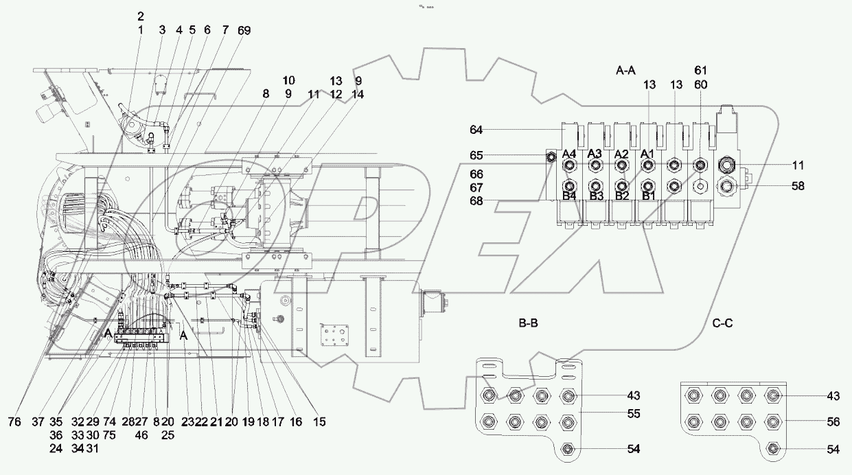  13226268 Hydraulic system, tower, revolving