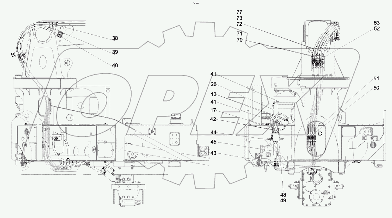  13226268 Hydraulic system, tower, revolving
