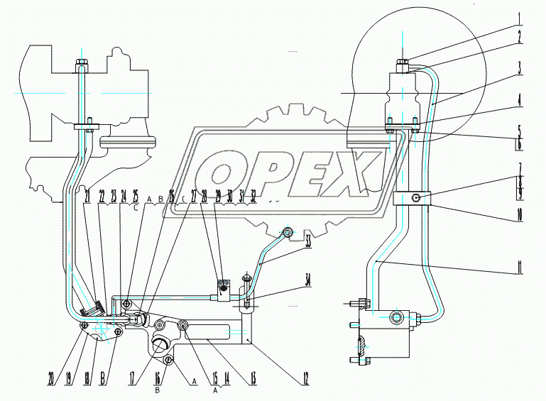 LINES GP-TURBOCHARGER OIL