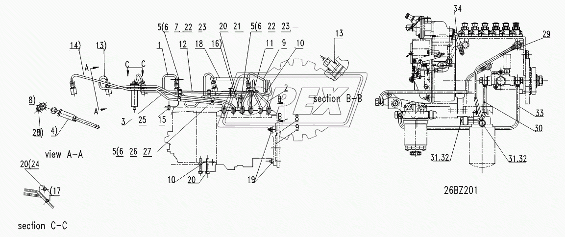 FUEL INJECTION AND DRAIN LINES GP