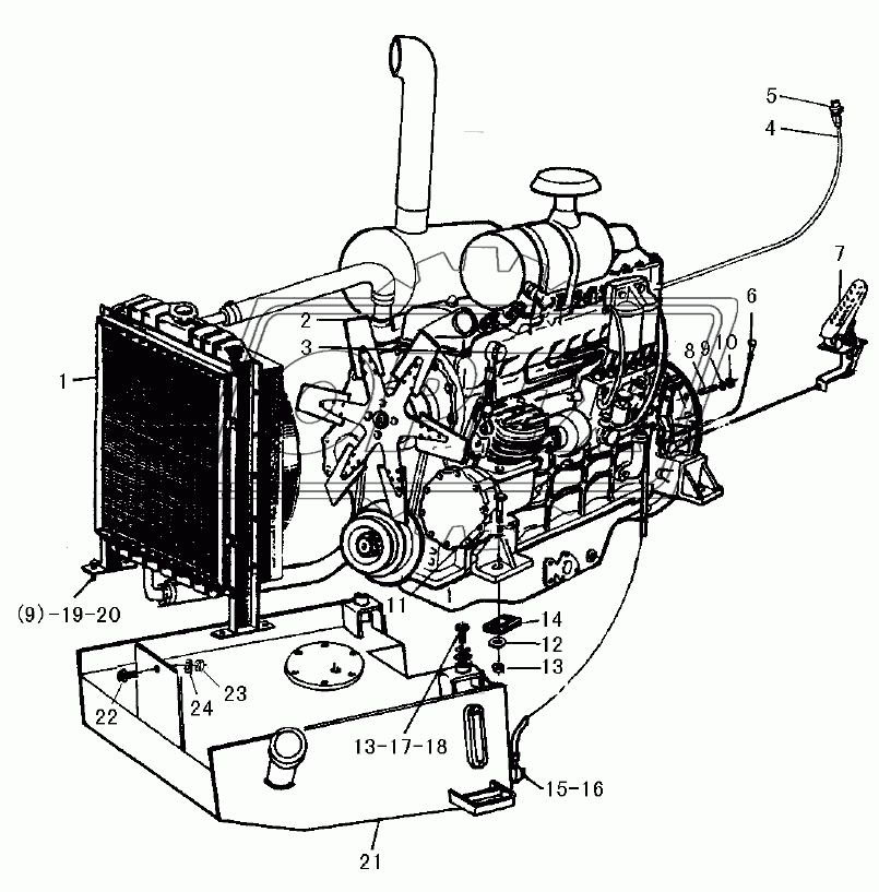 LG9330A1-1 Disel engine assy YC6108G (B7606)