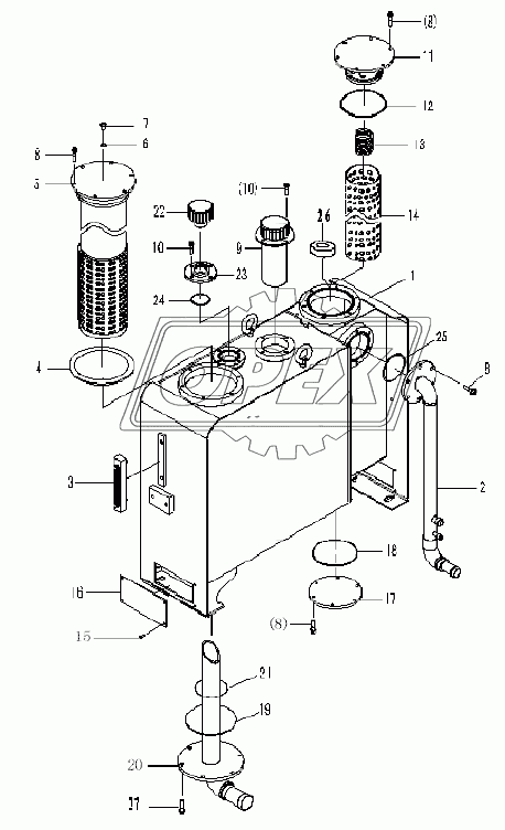 LG9330G2 Hydraulic tank assembly