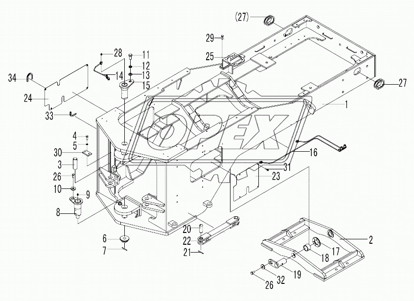 LG9330K2 Rear frame assembly