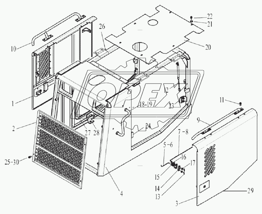 HOOD OF DIESEL ENGINE ASSEMBLY