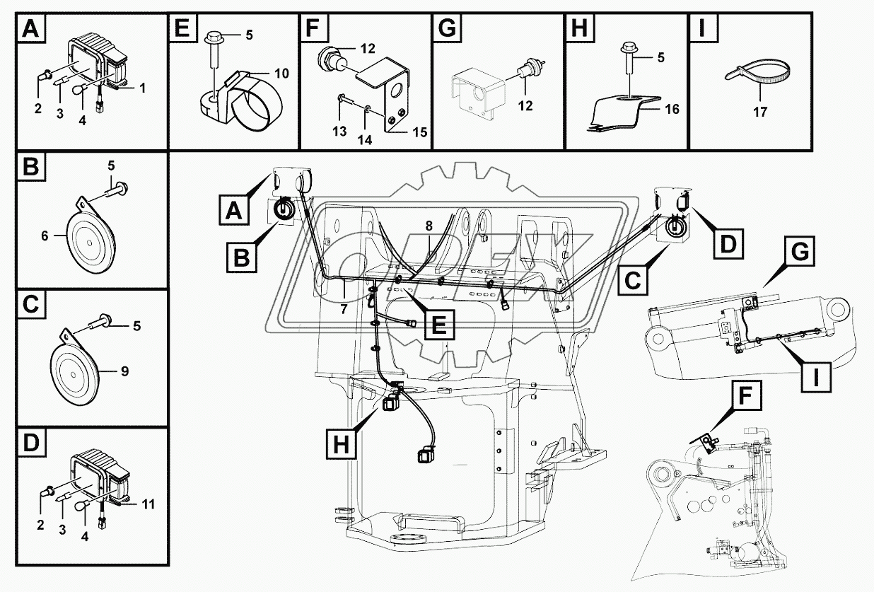 Front frame electric assembly