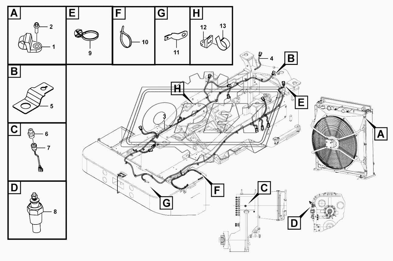 Rear frame electric assembly