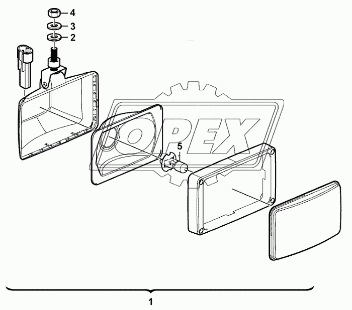 Working lamp assembly (3713EE)