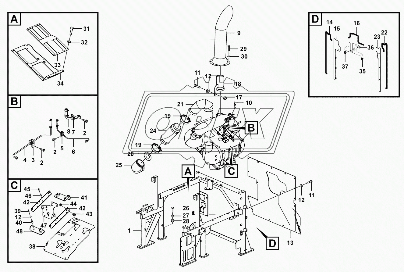 Low exhaust emission assembly