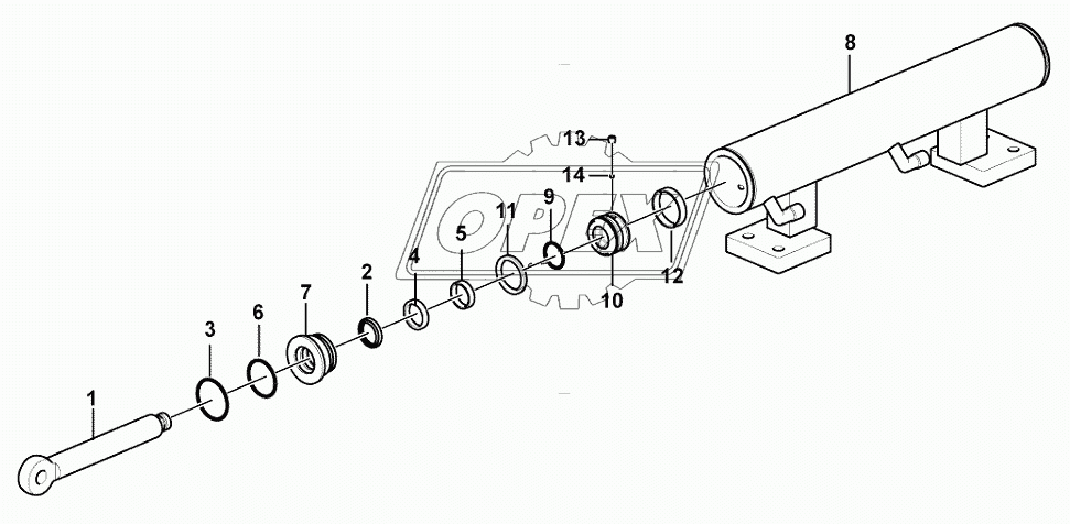 Hydraulic cylinder assembly (3713CH)