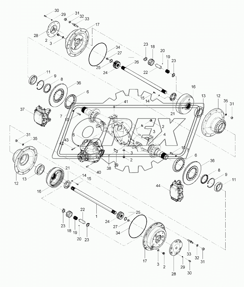 01Y0159 Front axle assembly